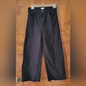 H&M Black High-Waist Wide Leg Jeans
